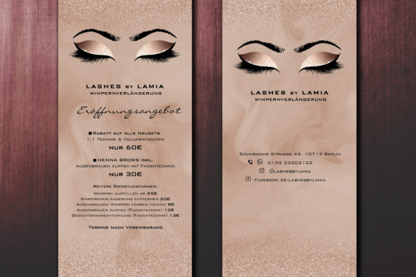 Flyer für Lashes by Lamia